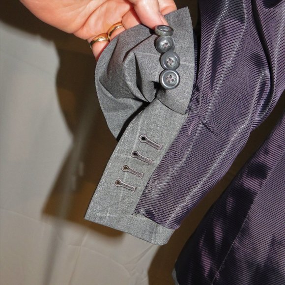 Trunk Club Custom Gray Windowpane Plaid Flat Front Two Button Suit 44R - Picture 11 of 15